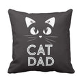 Cat Dad Velvet Cushion Cover - 12x12 inch Throw Pillow for Pet Lovers