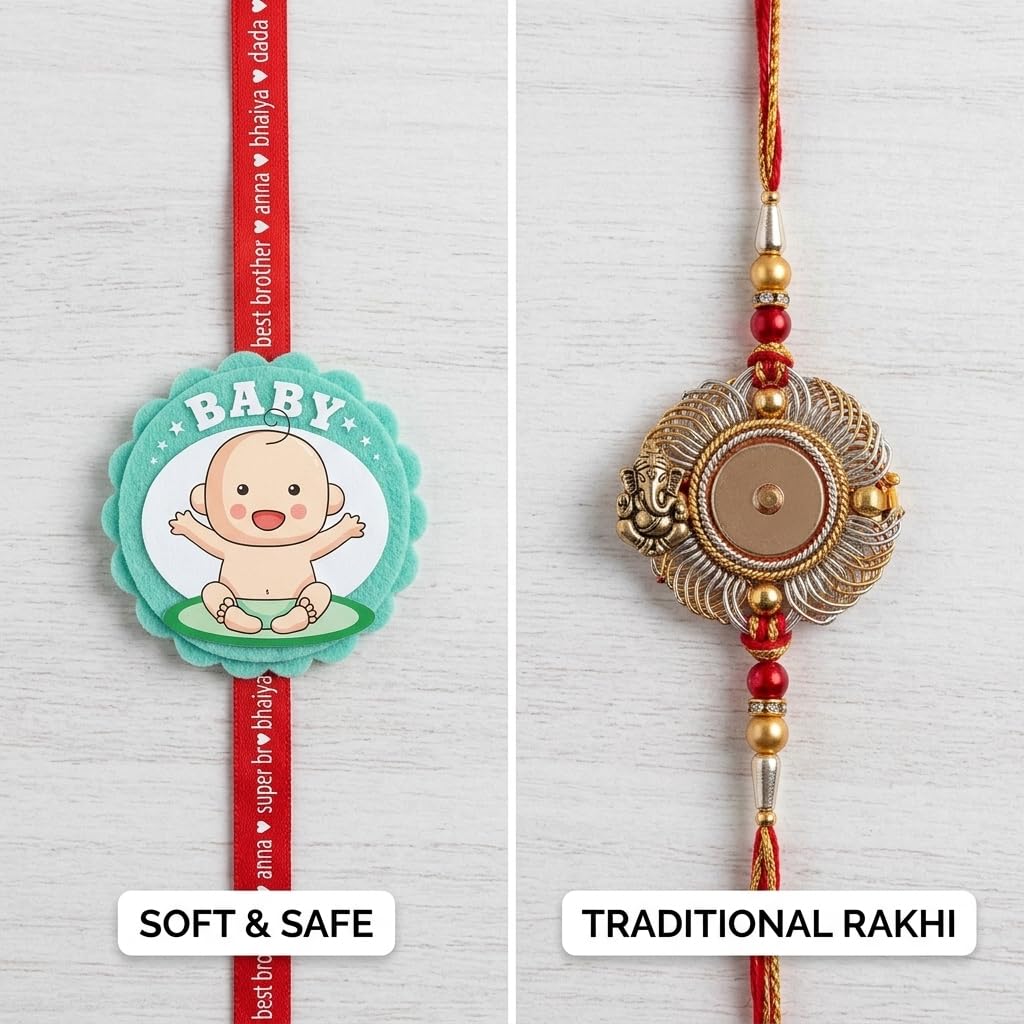TheYayaCafe Rakhi for Baby Brother, Printed Kids Rakhi Raksha Bandhan, One Size (RK0150_0163), Raksha Bandhan Gift for Brother