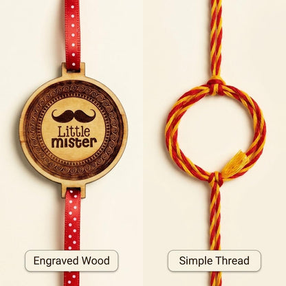 Engraved Rakhi for Brothers with Beautiful Quotes - Set of 4