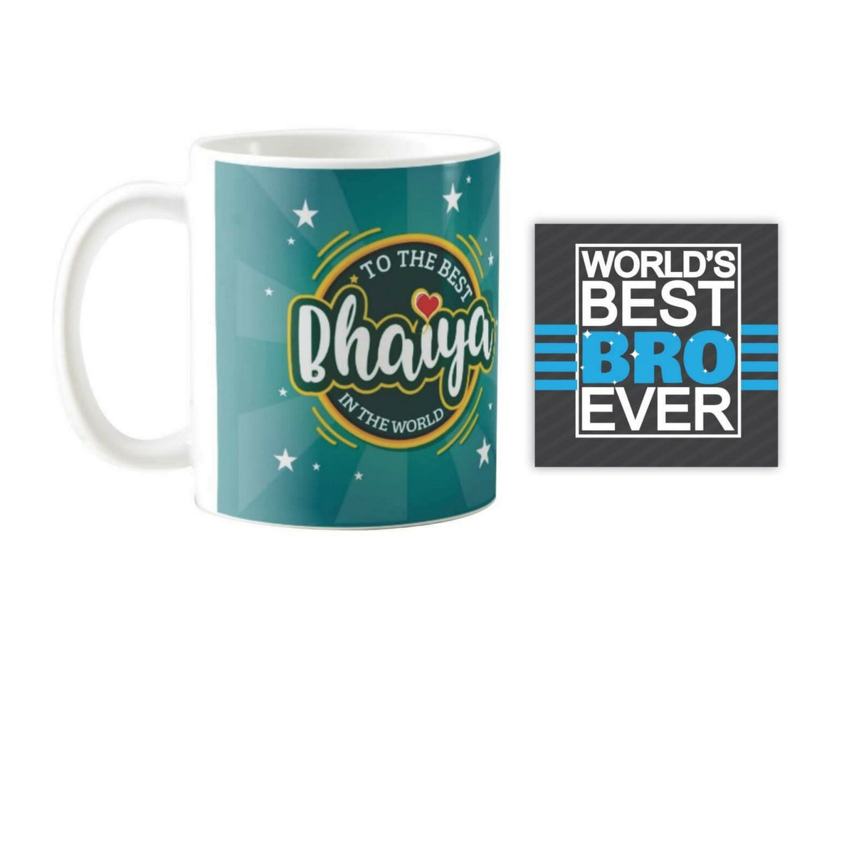Best Bhaiya in the World Coffee Mug with Coaster, 330 ml