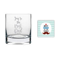 Best Dad Ever Whiskey Glass with Coaster for Father, 325ml