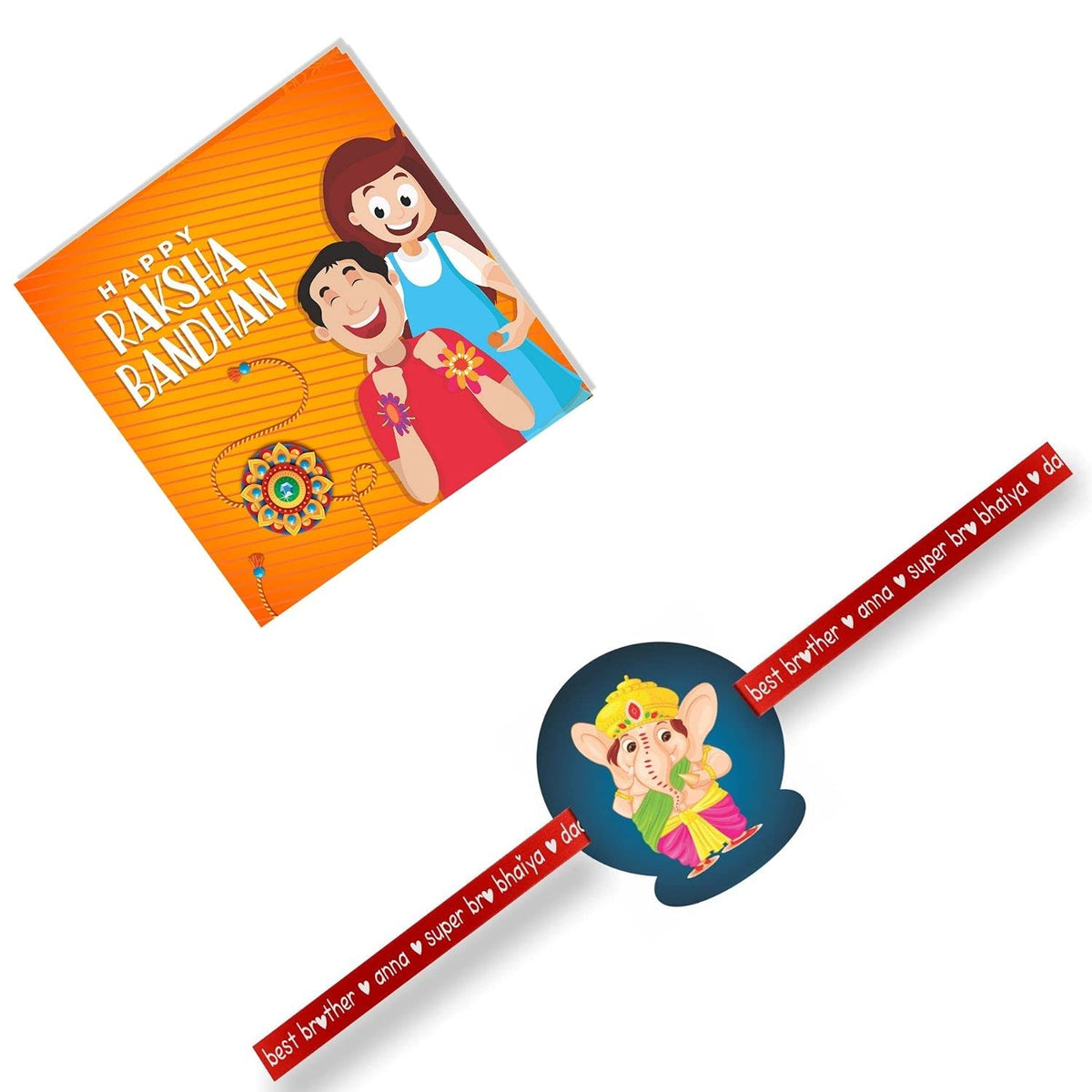 Kids Rakhi Combo of 2 - Lord Ganesha & Hanuman Designs