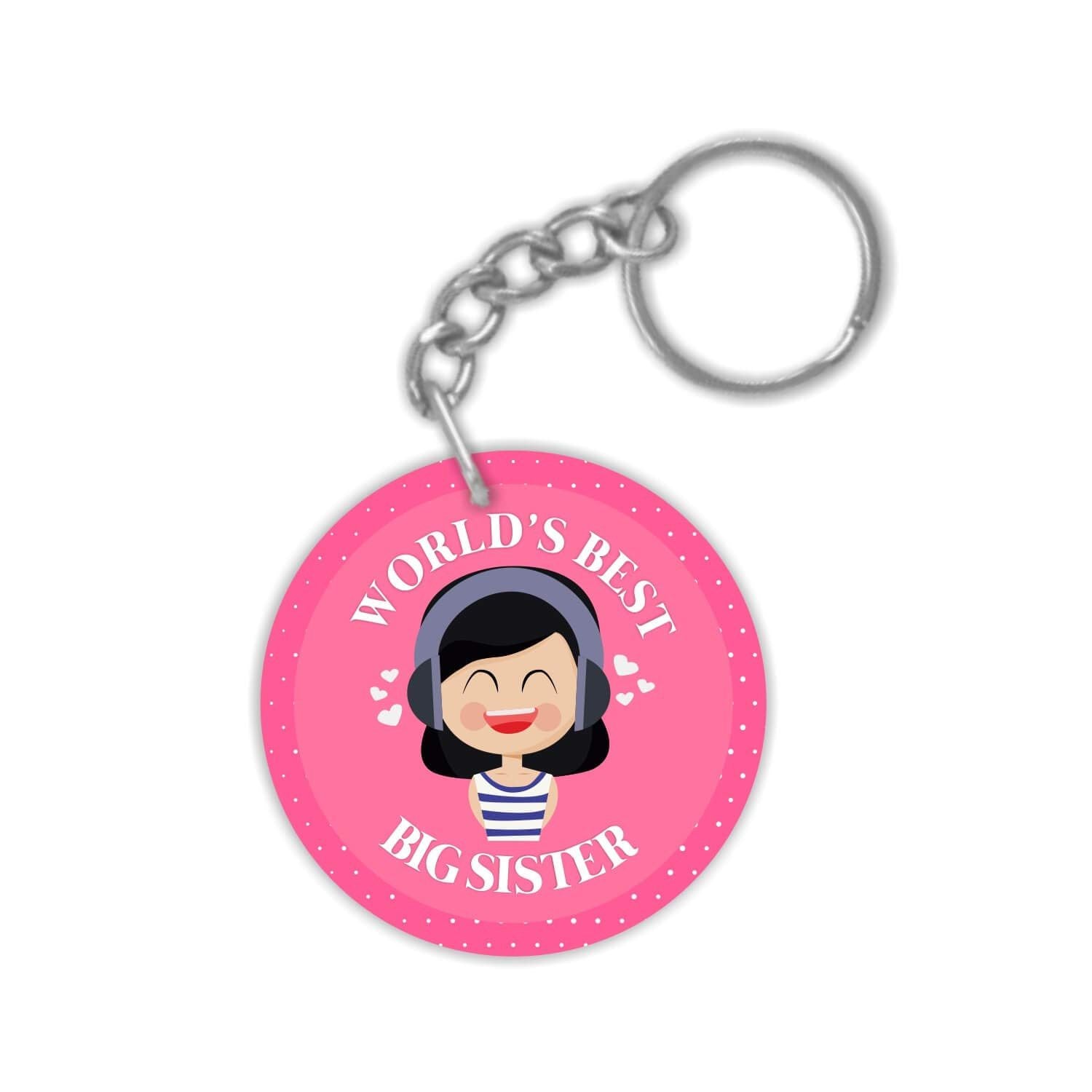 World’s Best Big Sister Keychain Keyring