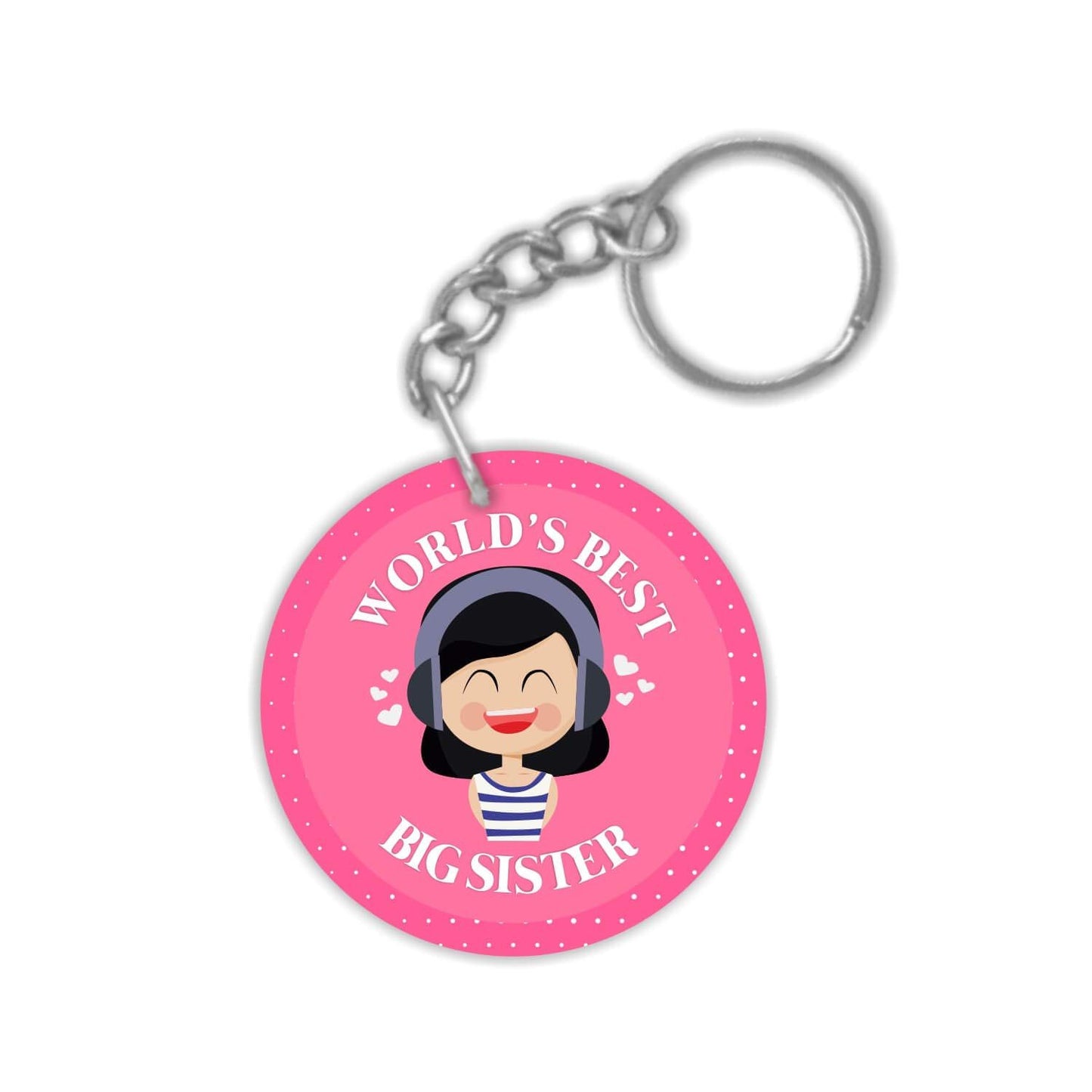 World’s Best Big Sister Keychain Keyring