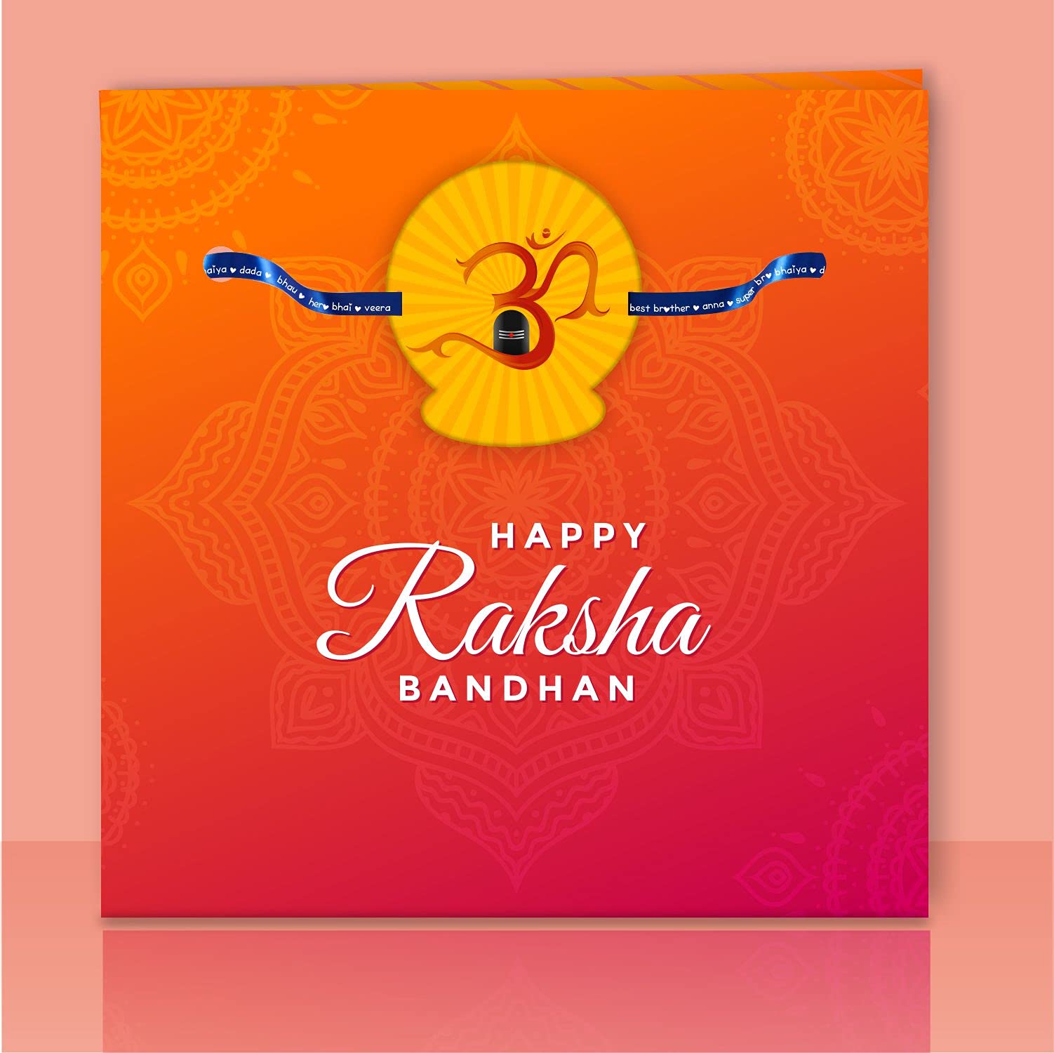 TheYayaCafe Rakhi for Brother Om Shiva Printed Rakhi Bracelet Yellow, Raksha Bandhan Gift for Bhai, Bhaia, Brother from Sister, Festival Gift for Men and Kids