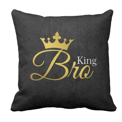 TheYayaCafe Bhaiya Bhabhi Printed Canvas Cotton Cushion Cover Set (2 Covers) 16x16 Inches, Birthday Anniversary Bhaidooj Raksha Bandhan Gift for Brother and Sister-in-Law from Sister