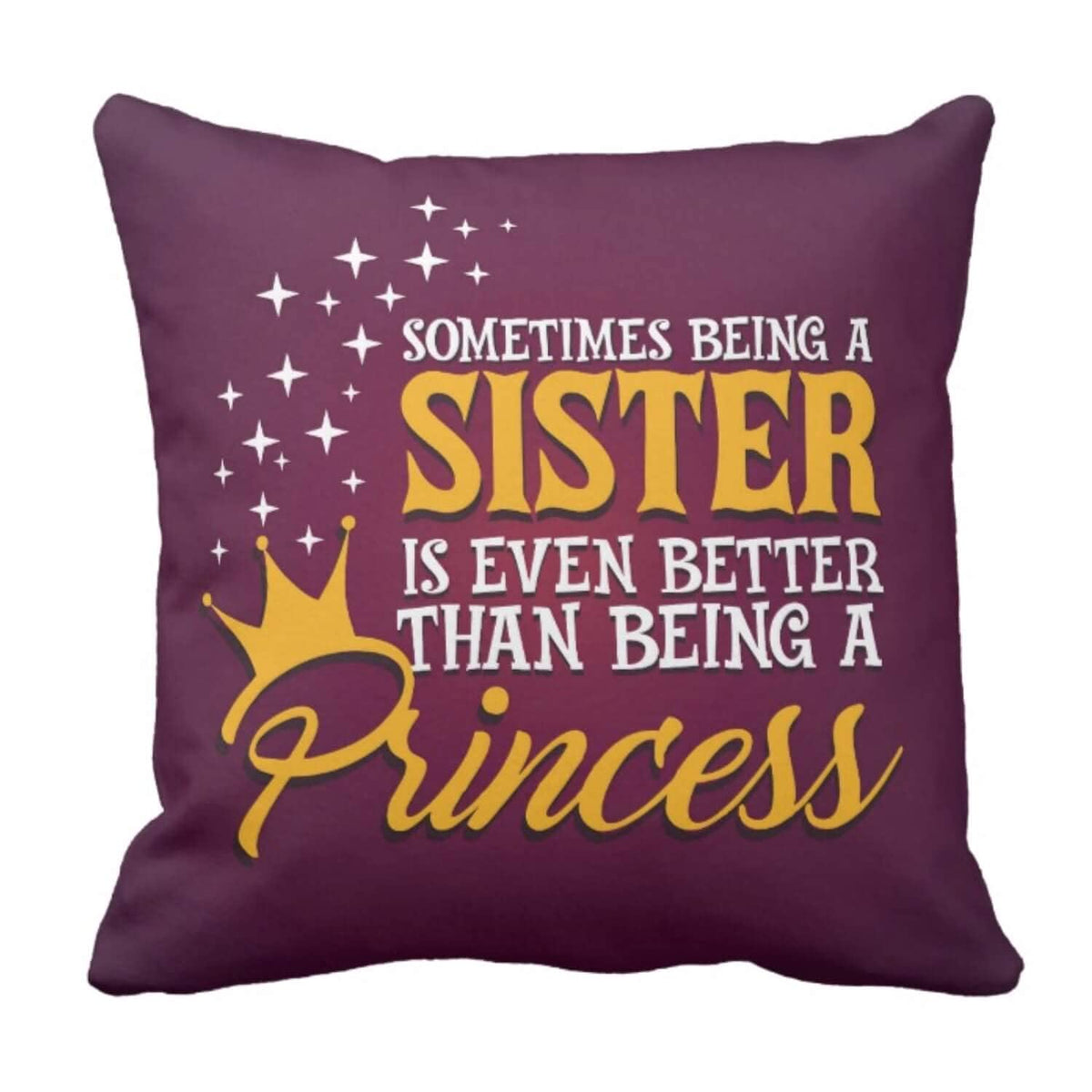 Sister Princess Cushion Cover 16x16 - Rakhi Gift for Sister