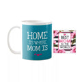 Coffee Mug with Coaster - Home Is Where Mom Is (330 ml)