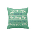 Motivational Cushion Cover - Success Means Getting Up Quote, 12x12