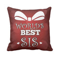 World's Best Sis Personalised Cushion Cover