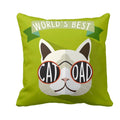 World's Best Cat Dad Cushion Cover for Father's Day - 16x16 inches