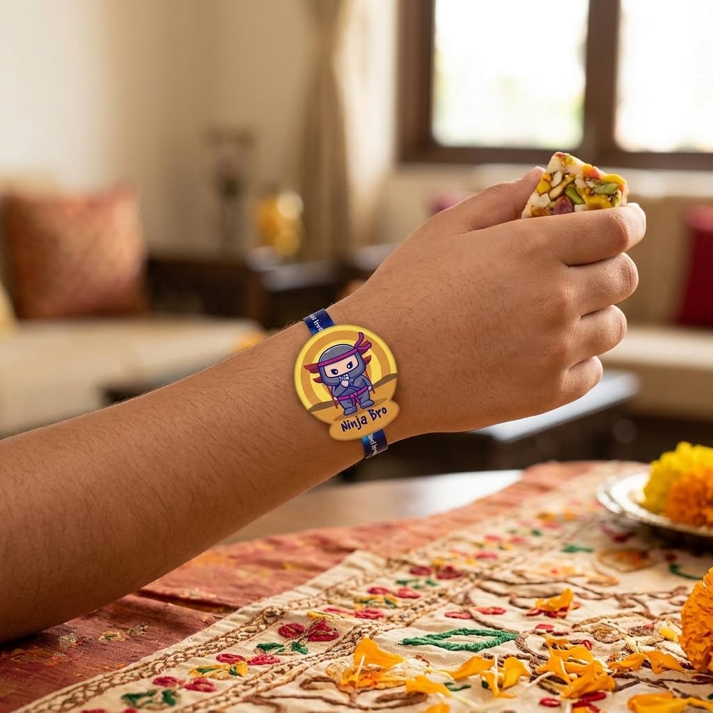 TheYaYaCafe Raksha Bandhan Gifts for Brother Ninja Bro Printed Cute Gaming Kids Rakhi Bracelet