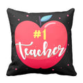 No. 1 Teacher Apple Printed Cushion Cover - 12x12 inch