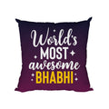 World's Most Awesome Bhabhi Cushion with Filler - 12x12, Black