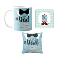 Bowtie Best Dad Birthday Combo Set of 3 - Mug, Coaster, Cushion