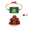 Moustache Bhai Rakhi Sweets Combo - Printed Rakhi & Gulab Jamun 1 Kg