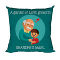 Love Grows in Grandpa Cushion Cover 16x16 Inch - Grandfather Gift