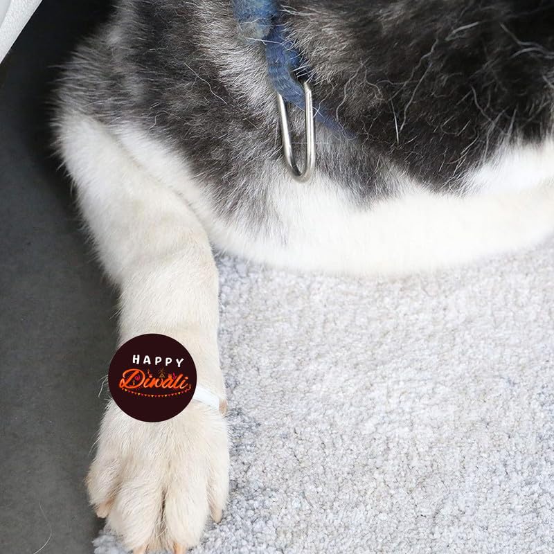 TheYayaCafe Dog Rakhi Rakshabandhan Gifts for Pets Paw Accessories - Happy Diwali Brown Acrylic Rakhi for Dogs, Cats, Puppies, Pet Parents, Raksha Bandhan, Diwali, Birthday