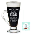 Dad Engraved Glass Tea Coffee Mug Cup with Coaster