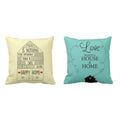 Safe and Lovely Happy Home Cushion Cover Set of 2, 16x16