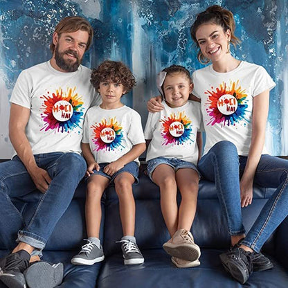 Holi Hai Printed Family Holi T-shirt