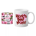 Heart World's Best Mom Coffee Mug & Coaster Set of 2