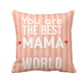 Best Mama in the World Velvet Cushion with Filler, 12x12 Inch