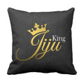 King Jiju Cotton Cushion Cover - Black, 16x16 inches