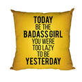 Badass Girl Women's Day Cushion Cover 16x16 inches