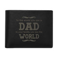 Dad My World Engraved Leather Wallet - Gift for Father