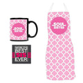 Soul Sister Gift Set of 3 - Apron, Ceramic Mug & Coaster