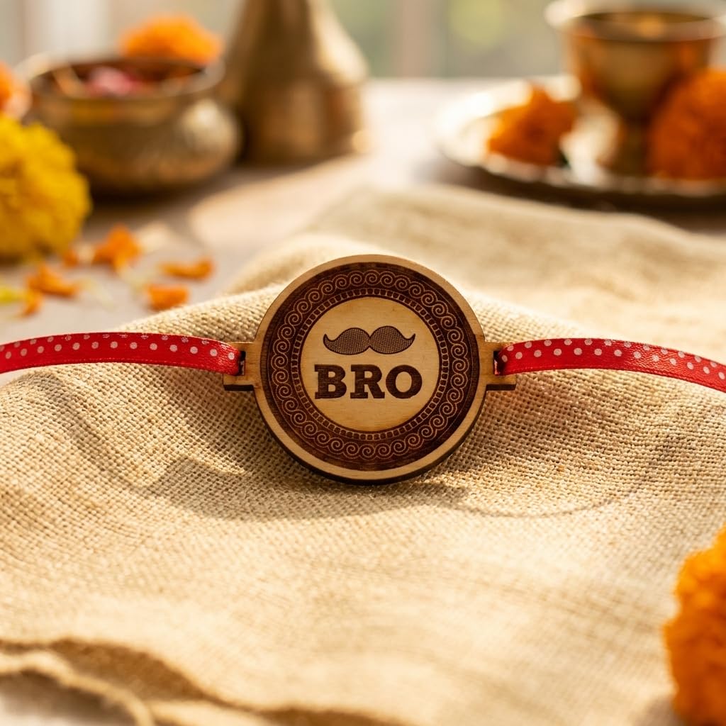 Moustache, Awesome & Gabru Brother Engraved Rakhi, Set of 3