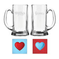 Together Forever Engraved Beer Mug Set for Couple