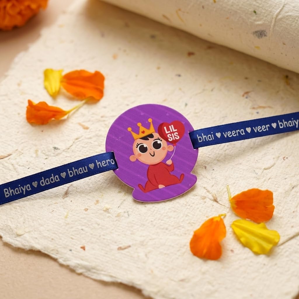 Purple Lil Sis Kids Rakhi for Little Sister