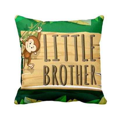 TheYaYaCafe Rakhi Gifts 16X16 inches Cushion Cover Little Brother Printed Raksha Bandhan Birthday