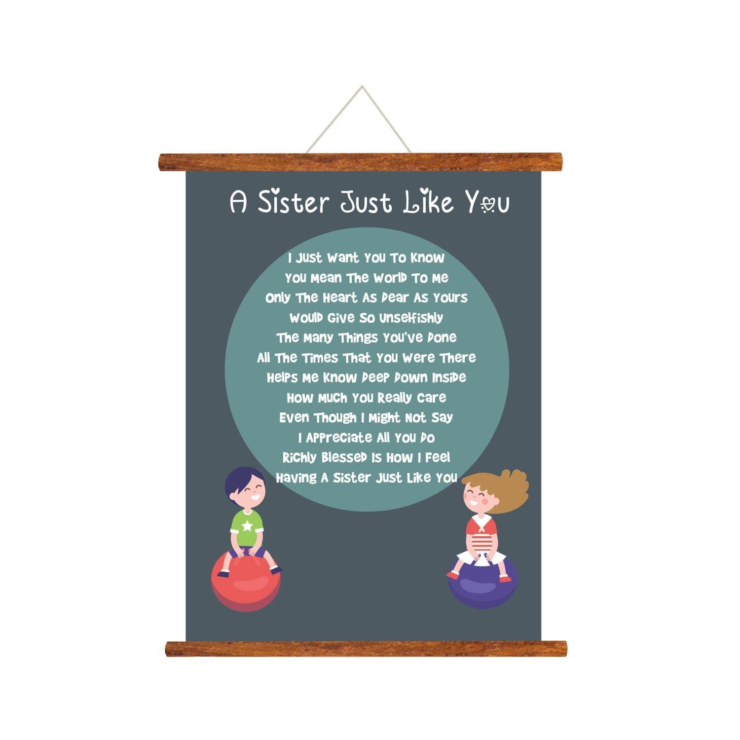 Sister Just Like You Scroll Greeting Card