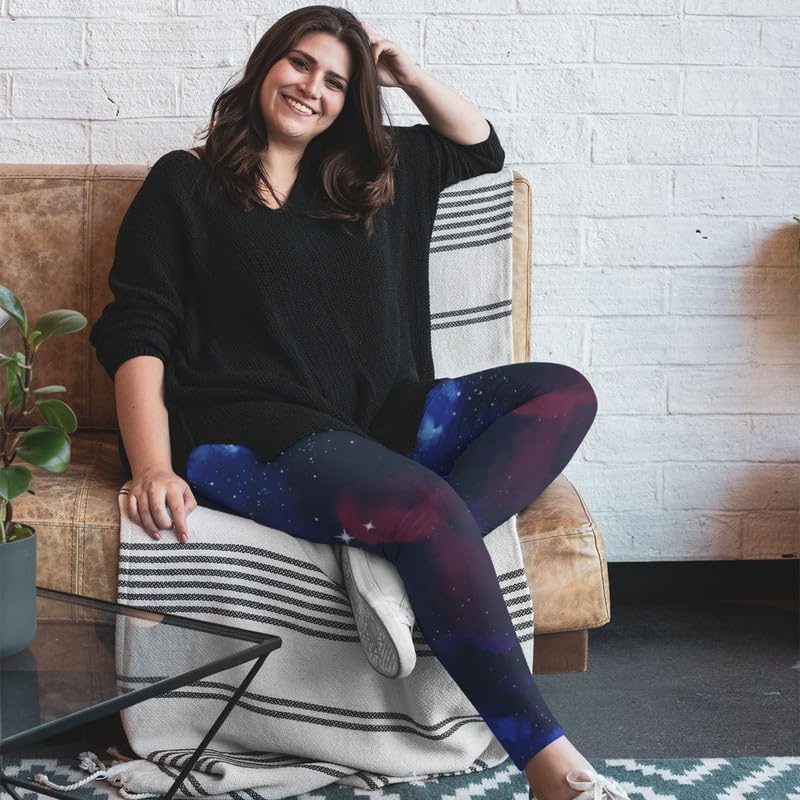 Water Color Galaxy Pattern Leggings front