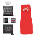 Best Sister Gift Hamper Set of 6 - Apron, Chef Hat, Mug & Cushion Cover