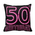 50th Birthday Cushion Cover 20x20 - Milestone Birthday Gift