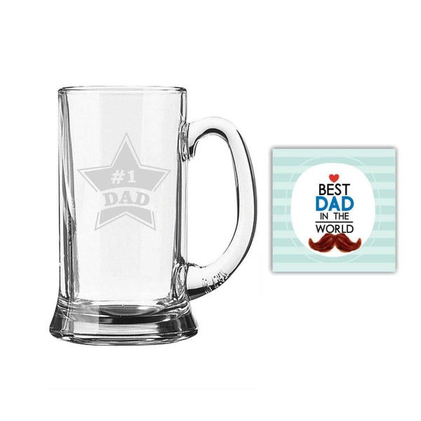 Starry No.1 Dad Engraved Beer Mug