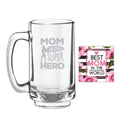 Mom is Our Super Hero Engraved Beer Mug Combo of 2