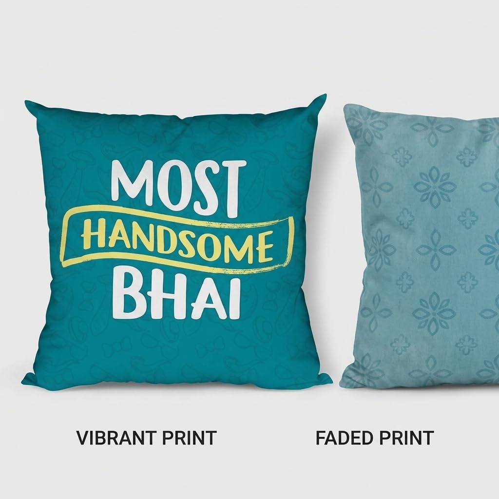 Most Handsome Bhai Cushion Cover 16x16 - Rakhi Gift for Brother