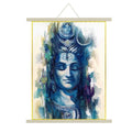 Artistic Shiva Canvas Wall Scroll Painting 15x20 in - Shivratri Gift