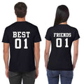 No 1 Best Friends Printed Cotton T-Shirts, Black Set of 2