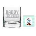 New Dad Est 2023 Engraved Whiskey Glass - Gift for Father
