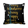 Starry Handsome Father Velvet Cushion with Filler - 12x12 inches