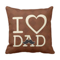 Moustache I Love You Dad Velvet Cushion Cover, 12x12 inches
