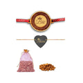 King Bro Queen Bhabhi Rakhi, Almonds and Coaster Combo of 3