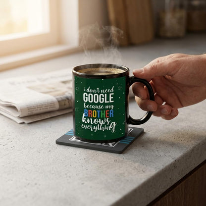 Google Brother Quote Printed Coffee Mug 330ml with Rakhi