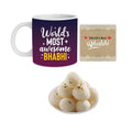 Rakhi Sweets Gift Combo for Bhabhi - World's Most Awesome Bhabhi Mug, Coaster &
